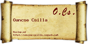 Oancse Csilla névjegykártya