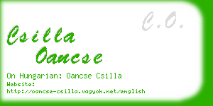 csilla oancse business card